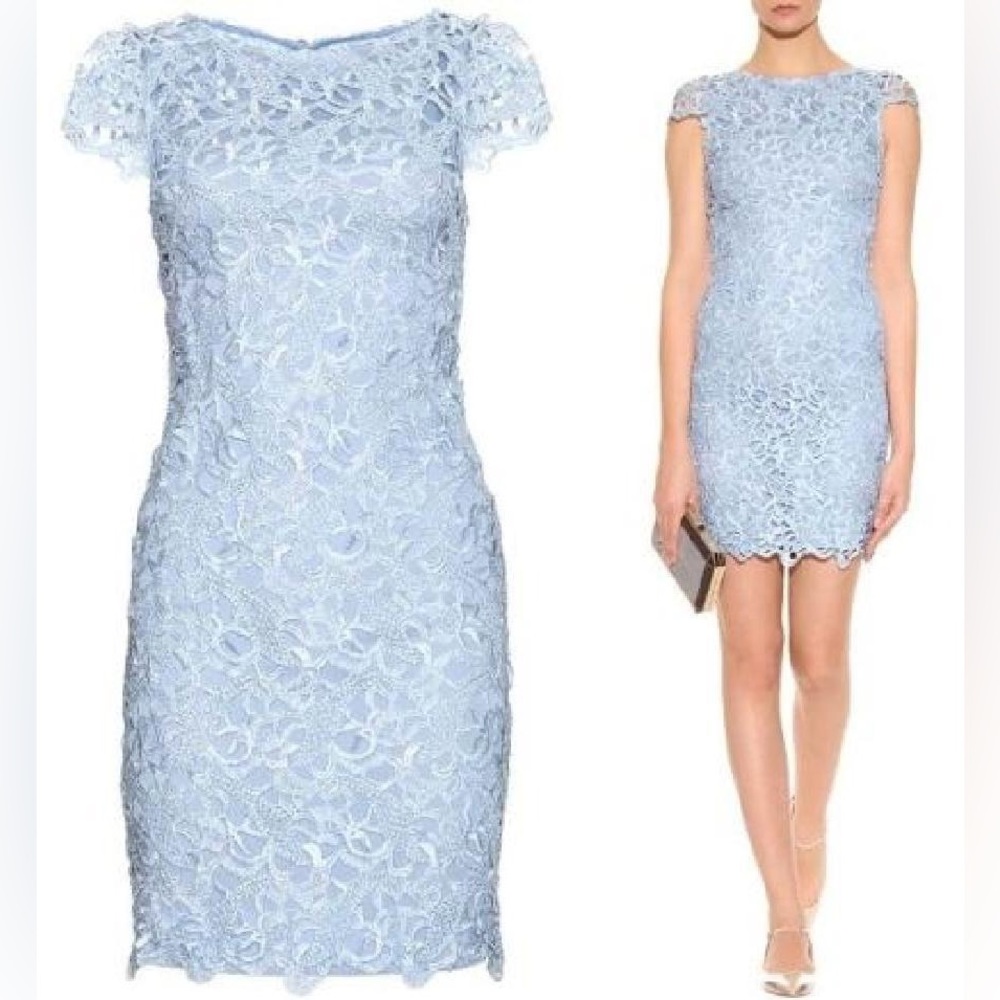 Alice + Olivia Lace Eyelet Crochet Keyhole Cocktail Dress